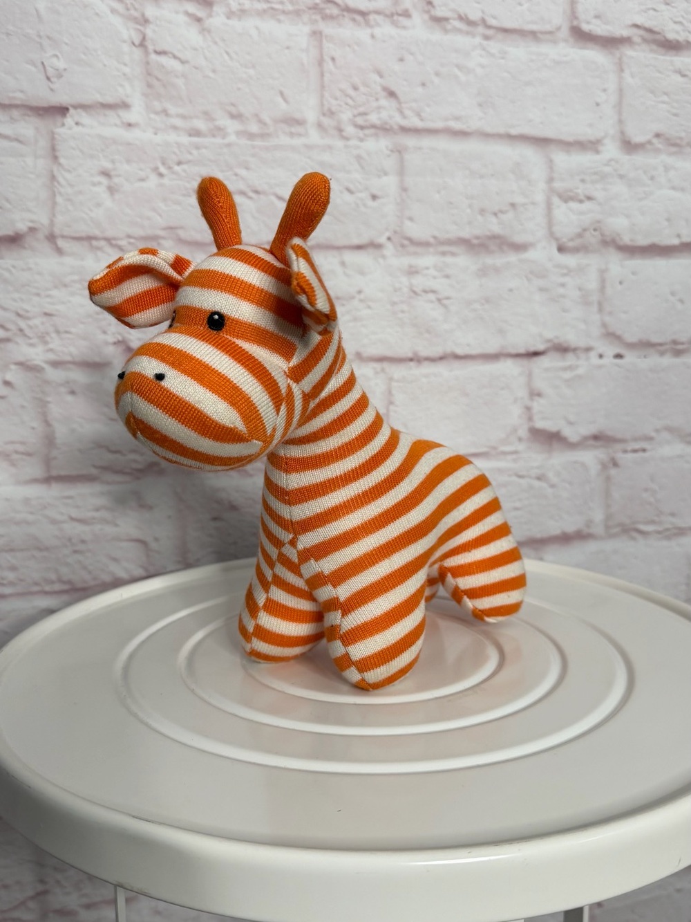 Jellycat Orange and White Striped Giraffe RATTLE Plush